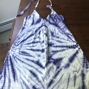 Purple & White Tie Dye Sundress